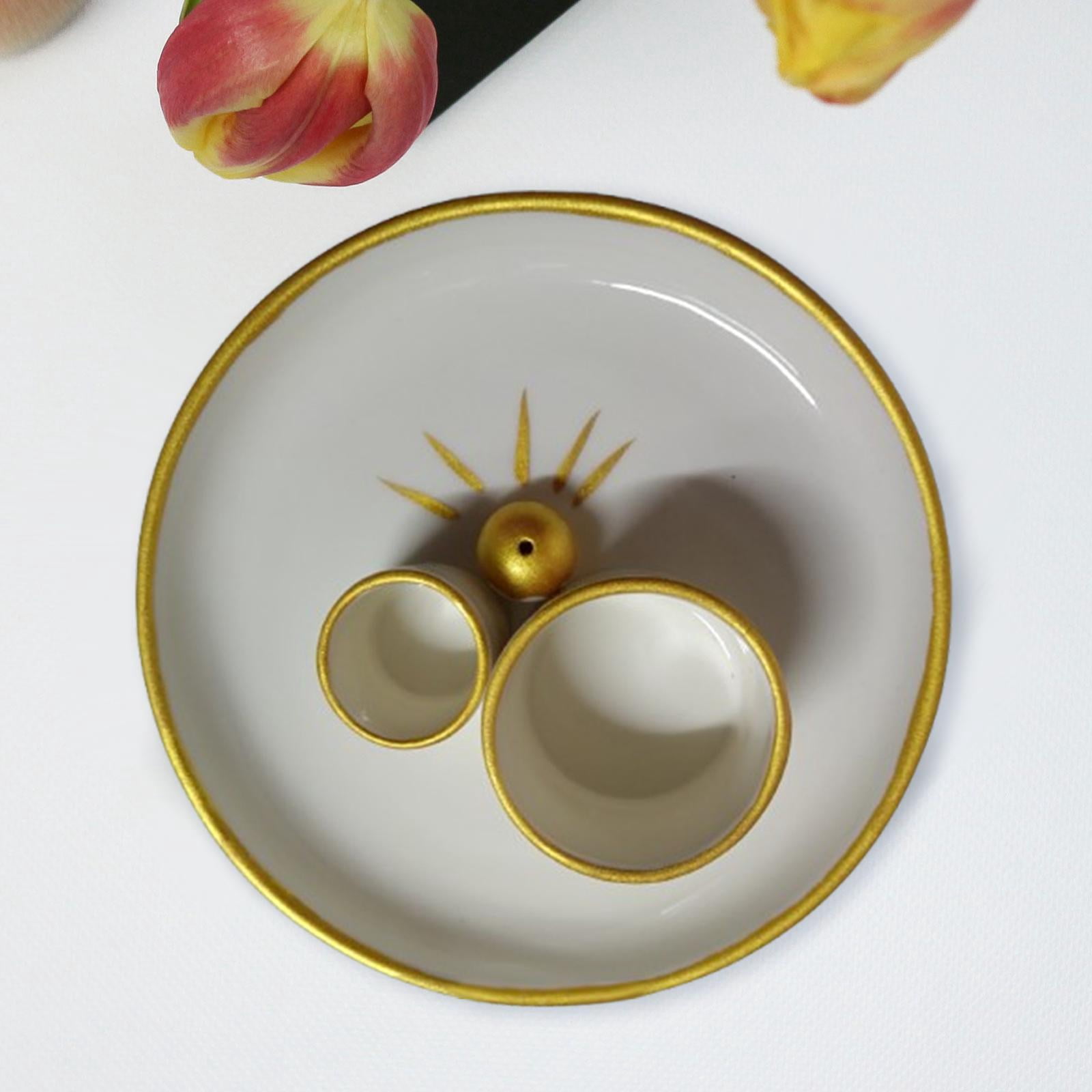 WLPZXP Incense Holder Decorative with Ash Catcher Tray Sage Holder Sage Bowl for Dining