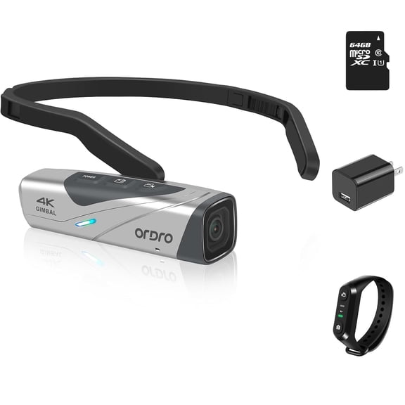 ORDRO EP8 4K Head-Mounted Video Camera 4K 60FPS Camcorder Vlog Hands Free Wearable Camera Wi-Fi Auto Focus