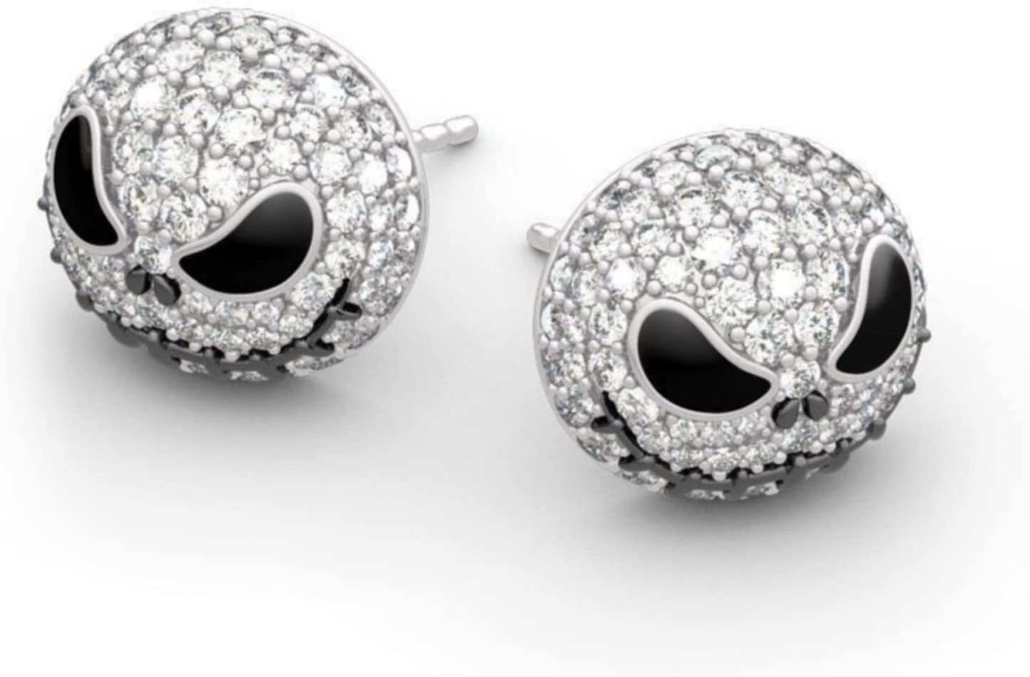 Diamond Earrings Skull Nightmare Before Christmas Earrings Halloween Stud Weird Skeleton Witch Ghost Earring for Women