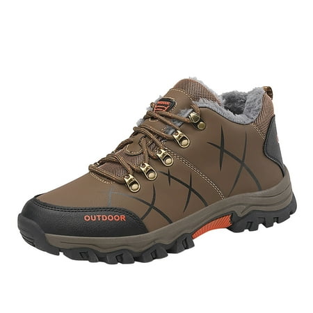 

GNEIKDEING Men Shoes Casual Solid Color Lace Up Plus Cotton Casual Shoes Climbing Shoes Gift on Clearance
