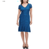 Kensie Women's Lace Flounce MIDI Dress Blue Size 16