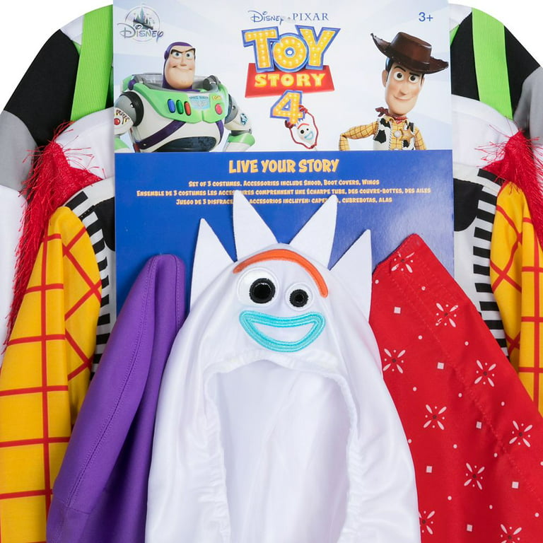 Disney Deluxe Toy Story 3 Pack Costume Set Buzz Woody Forky Kids