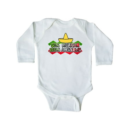

Inktastic 50% Mexican 100% Awesome Gift Baby Boy or Baby Girl Long Sleeve Bodysuit
