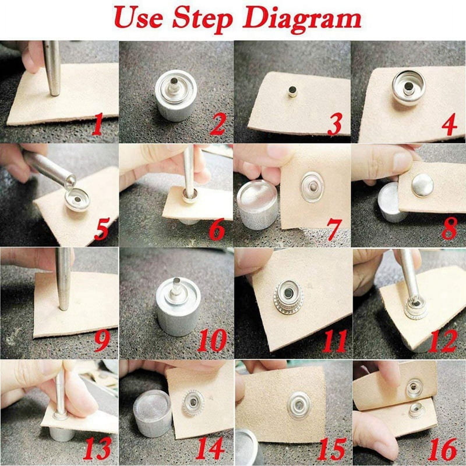 360Pcs 15MM Stainless Steel Fastener Snap Stud Button for Marine Boat Canvas with Punching Set Tool Kit Silver