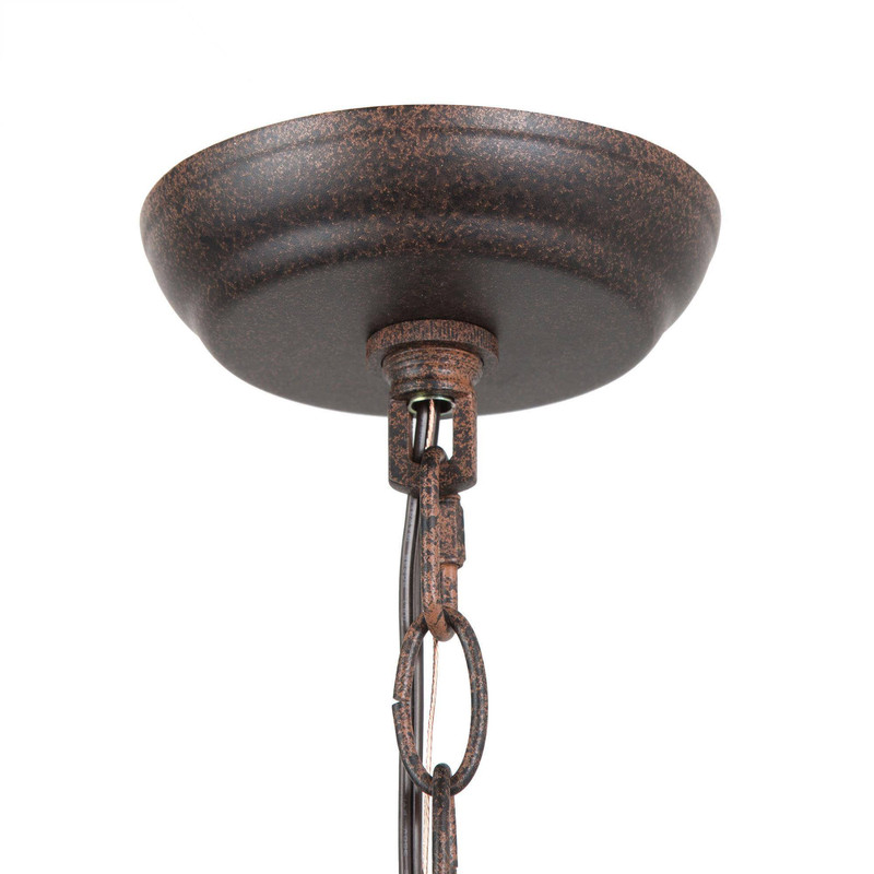 LNC Arisaema 4-Light Farmhouse Pendant Light in Rustic Iron and Weathered Wood Finish