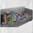 thumbnail image 6 of Art Soft Flannel Fleece Blanket, Hip-Hop Inspired Colorful Graffiti Doodle Crazy Love Time Cool Skull Street Art Print, Cozy Plush for Indoor and Outdoor Use, 50" x 60", Multicolor, by Ambesonne, 6 of 6