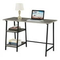 thumbnail image 2 of Designs2Go Trestle Desk in Weathered Gray Wood with Black Metal Frame, 2 of 7