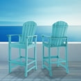 thumbnail image 2 of Gymax Set Of 2 Outdoor HDPE Bar Height Stool Patio Tall Chair Armrest Footrest All Weather Turquoise, 2 of 10