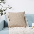 thumbnail image 4 of Juego de 2 Fundas de Almohada Decorativas WEIHJMXG Textura de Lino Café Claro 20 x 20 Pulgadas, 4 of 4