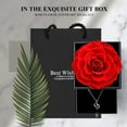 thumbnail image 4 of Preserved Red Real Rose with I Love You Necklace in 100 Languages -Eternal Flowers Rose Gifts for Mom Wife Girlfriend Her on Christmas Valentines Day Mother'sDay Anniversary Birthday Gifts for Women, 4 of 9