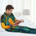 thumbnail image 5 of KLL Mango In The Rain Sleepwear Mens Flannel Pajamas,Long Cotton Pj Set, 5 of 7