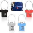 thumbnail image 1 of Code Padlock 3 Digits 4 Pieces Airplane Suitcase Padlock Small Code Padlock College Locker Code Padlock Color Padlock T-shirt Shape for Luggage Suitcase Pannier Bicycles Multicolor, 1 of 5