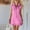 Hot Pink, variant on Mini Womens Sun Dresses Summer Casual Cotton Linen Sleeveless Hot Pink Shirt Dress with Pockets Loose Fit Collared Button Down Dresses