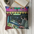thumbnail image 3 of Video Games Decorative Throw Pillow Case, Arcade Machine Retro Gaming Fun Vintage 80's 90's Electronic, Couch Bedroom Living Room Cushion Cover,Charcoal Red, 3 of 5