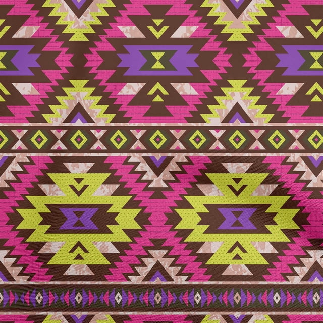 oneOone Cotton Jersey Fuschia Pink Fabric African Aztech Craft Projects Decor Fabric Printed By The Yard 58 Inch Wide