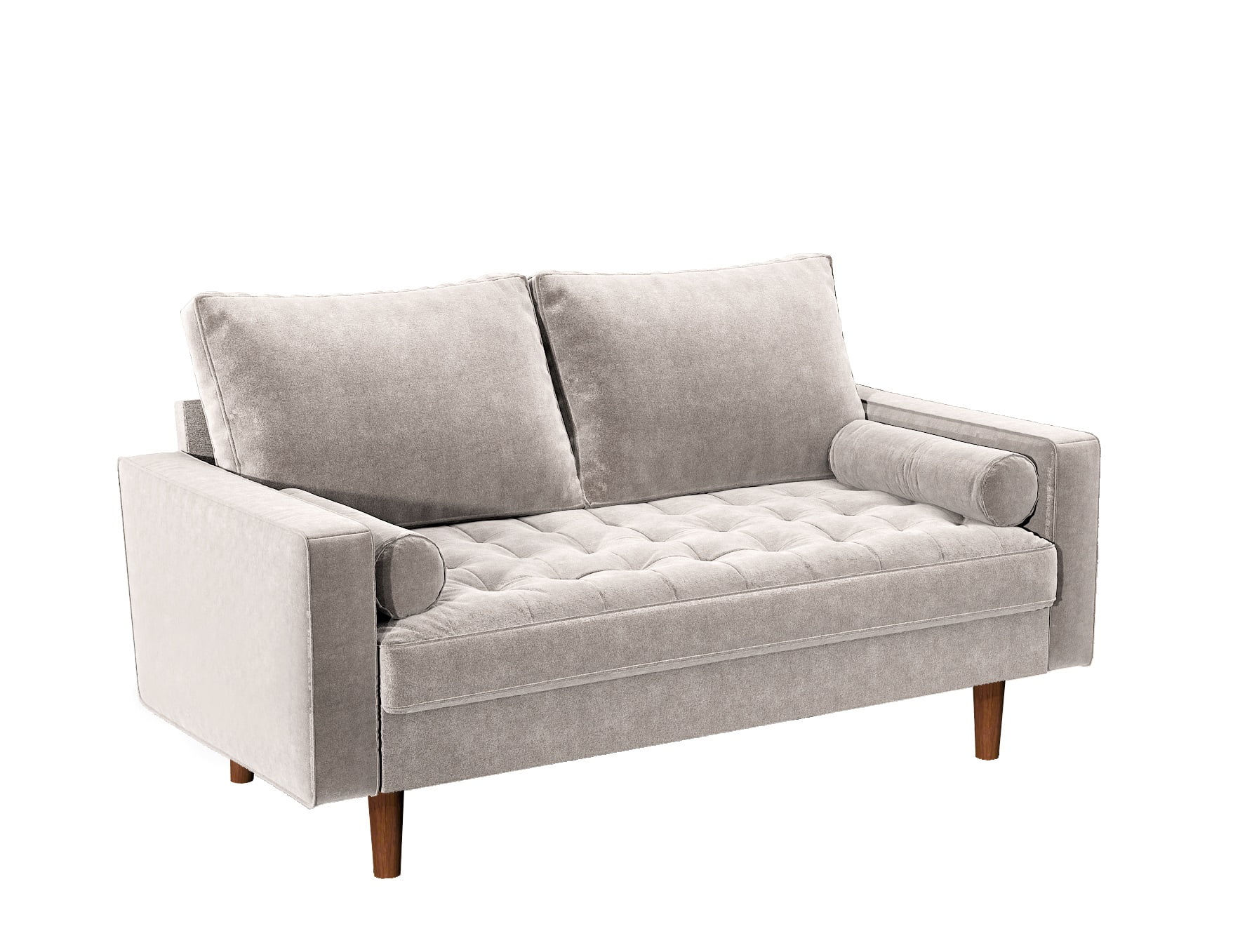 US Pride Furniture Mac Velvet 2-Seater Living Room Loveseat, Beige