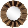 thumbnail image 1 of Miroir Mural Rond 17 Pouces Cadre en Bois Brun, 1 of 3