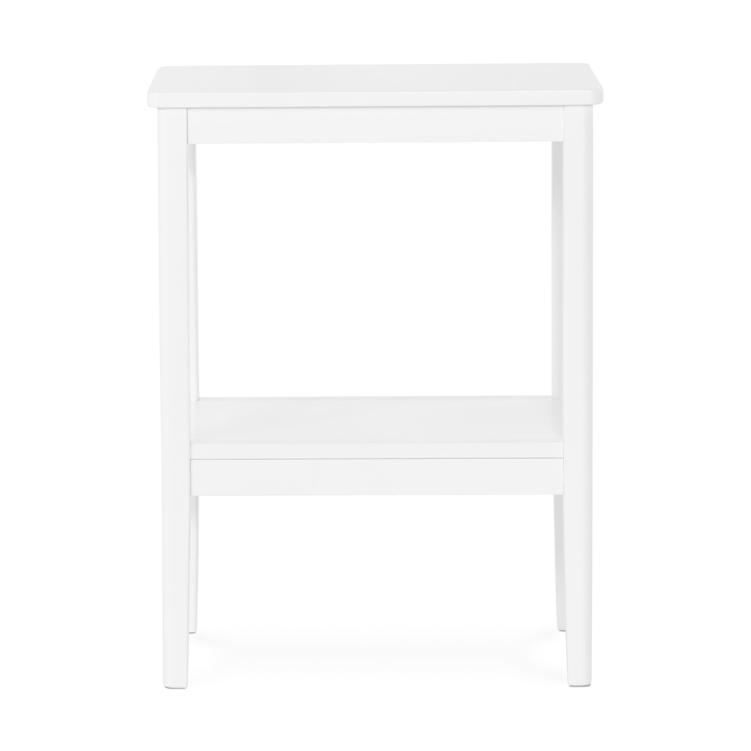 Child Craft Folio Rectangular Wood End Table with Shelf for Nursery or Bedroom, Includes 2 Rectangular Tabletops and 4 Tapered Legs, Made of Sturdy Pinewood, Baby Safe Finish (Matte White)