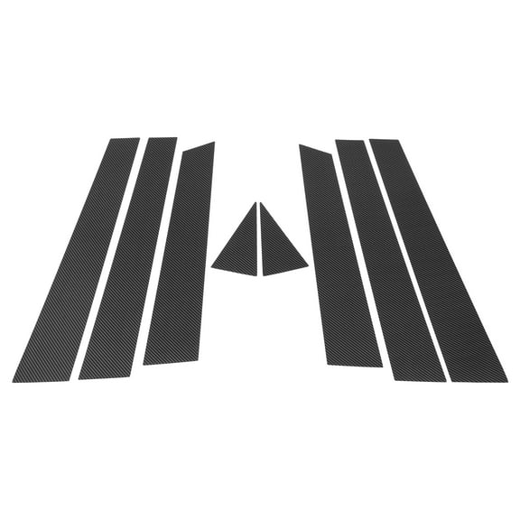 Unique Bargains 8 Pcs Door Pillar Window Trim for Nissan Murano 09-15 Carbon Fiber Pattern Black