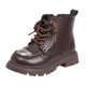 thumbnail image 2 of Zapatos para niñas,Botas niñas,Encaje de tobillo hasta la bota de piel falsa de lana tamaño 11 niñas, 2 of 8