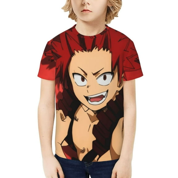 My Hero Academia Eijiro Kirishima Kids T-Shirt 3d Printed Graphic T-Shirts Boys And Girls Short Sleeve Shirts For Youth Kids X-Small