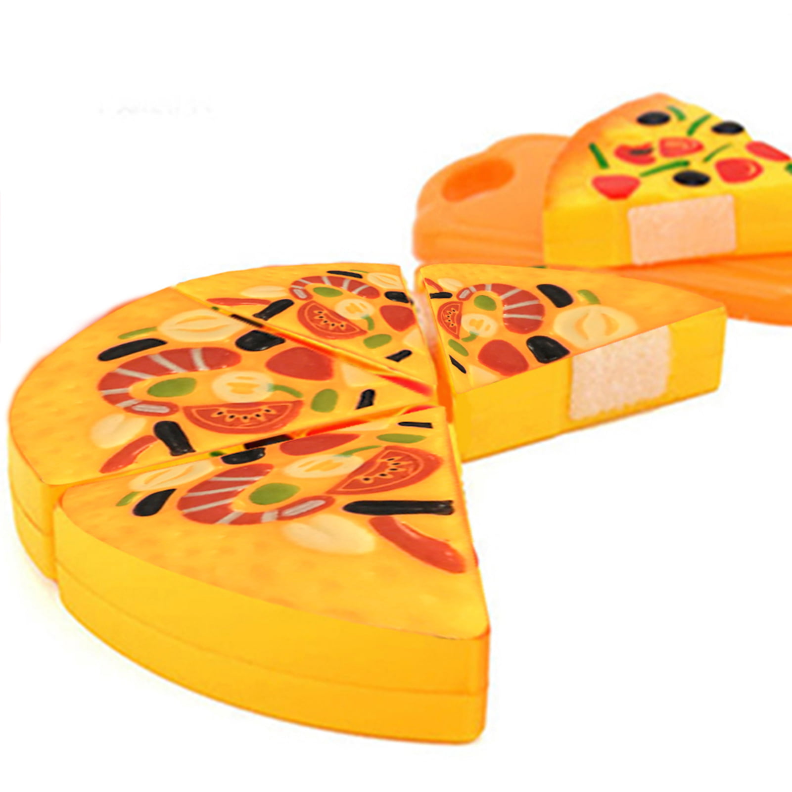 1 Set Simulation Pizza 3d Shape Realistic Portable Pizza Party Fast Food  Slices Cutting Play Food Toy For Kindergarten