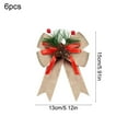 thumbnail image 3 of 6PCS Christmas Bowknot Ornament, Velvet Plaid Ribbon Tree Decoration, Handmade Holiday Decor for Gift Wrapping Party, 3 of 6
