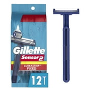 Gillette Sensor2 Men's Disposable Razors, 12 Count
