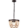thumbnail image 1 of TFCFL Rustic 3-Light Chandelier Wood Bead Pendant Light Fixture Farmhouse Dining Room, 1 of 9