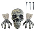 thumbnail image 1 of Bearachild Juego de estacas para césped de 6 piezas con decoración de Halloween, cabeza de esqueleto, estacas para césped de zombi, cabeza de Kits de decoración para fiestas, 1 of 5