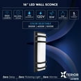 thumbnail image 7 of Luxrite LED Outdoor Wall Light, 15.75in Modern Wall Sconce, 3CCT 3000K 4000K 5000K, 15W, Aluminum, IP65 Waterproof, 7 of 7