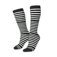 thumbnail image 2 of Fotbe Black And White Stripes print Women's Men's Novelty Crew Socks Cotton Socks Knee High Socks for Walking,Running,Nurses,Pregnancy, 2 of 9