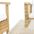 thumbnail image 5 of SAFAVIEH Outdoor Collection Reslor 4-Piece Patio Set Natural/White Cushion, 5 of 8