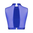 thumbnail image 2 of dPois Women's Lyrical Dance Crop Top Shiny Rhinestone Sleeveless Exquisite Embroidery Stage Performance Vest Royal Blue L, 2 of 7