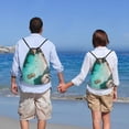 thumbnail image 5 of Wukai Turquoise Beach Kayaking Drawstring Backpack Bag Sport Gym Sackpack Large Size String Backpack Cinch for Women Men-Medium, 5 of 6
