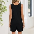 thumbnail image 5 of Women's Sleeveless Button Front Romper with Pockets Casual Summer Loose Fit Short Jumpsuit, 5 of 6