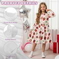 thumbnail image 5 of FKELYI Girls Ruffle Sleeve Dress Ladybug Strawberry Flower Print A Line Twirly Dress for Kids Midi Soft Fall Dresses Patchwork Playwear Sundress, 3-4 Y, 5 of 6