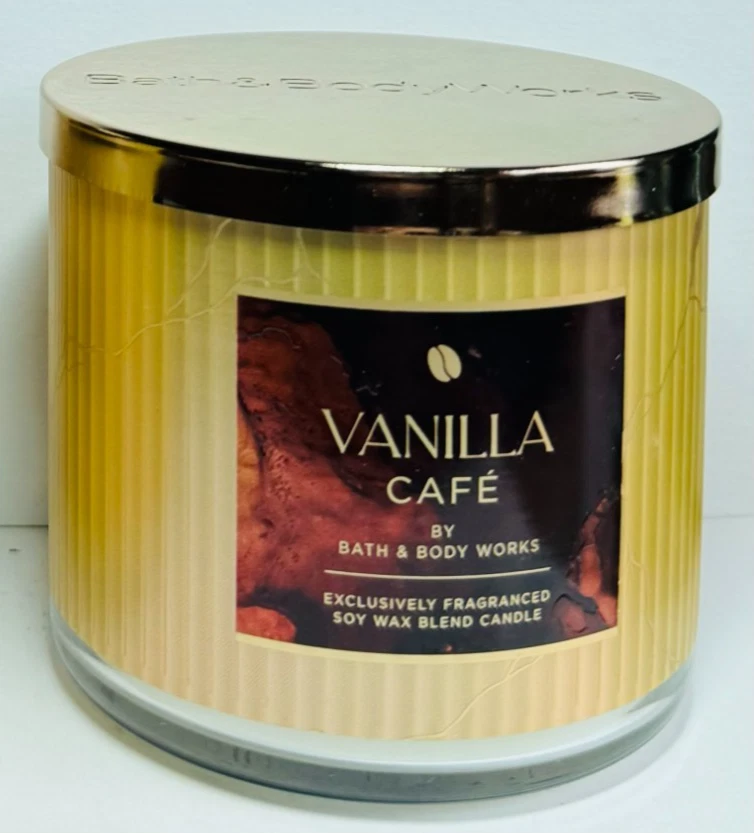 Bath & Body Works 3 Wick Candle Vanilla Cafe