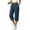 Navy, variant on Women's Capri Cargo Pants, Elastic Waist Cropped Hiking Pants for Women, Lightweight Quick Dry Jogger Trousers with Multi Utility Pockets, Adjustable Capri Length Streetwear Travel Pants Beige L
