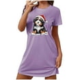 thumbnail image 2 of Camisón corto de talla grande para mujer, camisón de manga corta con estampado de pecho a la moda, camisón para mujer, 2 of 5