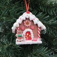 thumbnail image 2 of Casa de pueblo iluminada de Navidad decoración de casa mini adornos de cabaña blanca de invierno hombre de jengibre brillar, 2 of 5