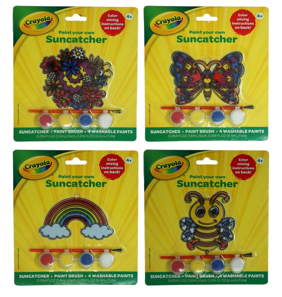 Suncatcher Kits for Kids Crayola Paint Your Own, Butterfly, Bee, Flower