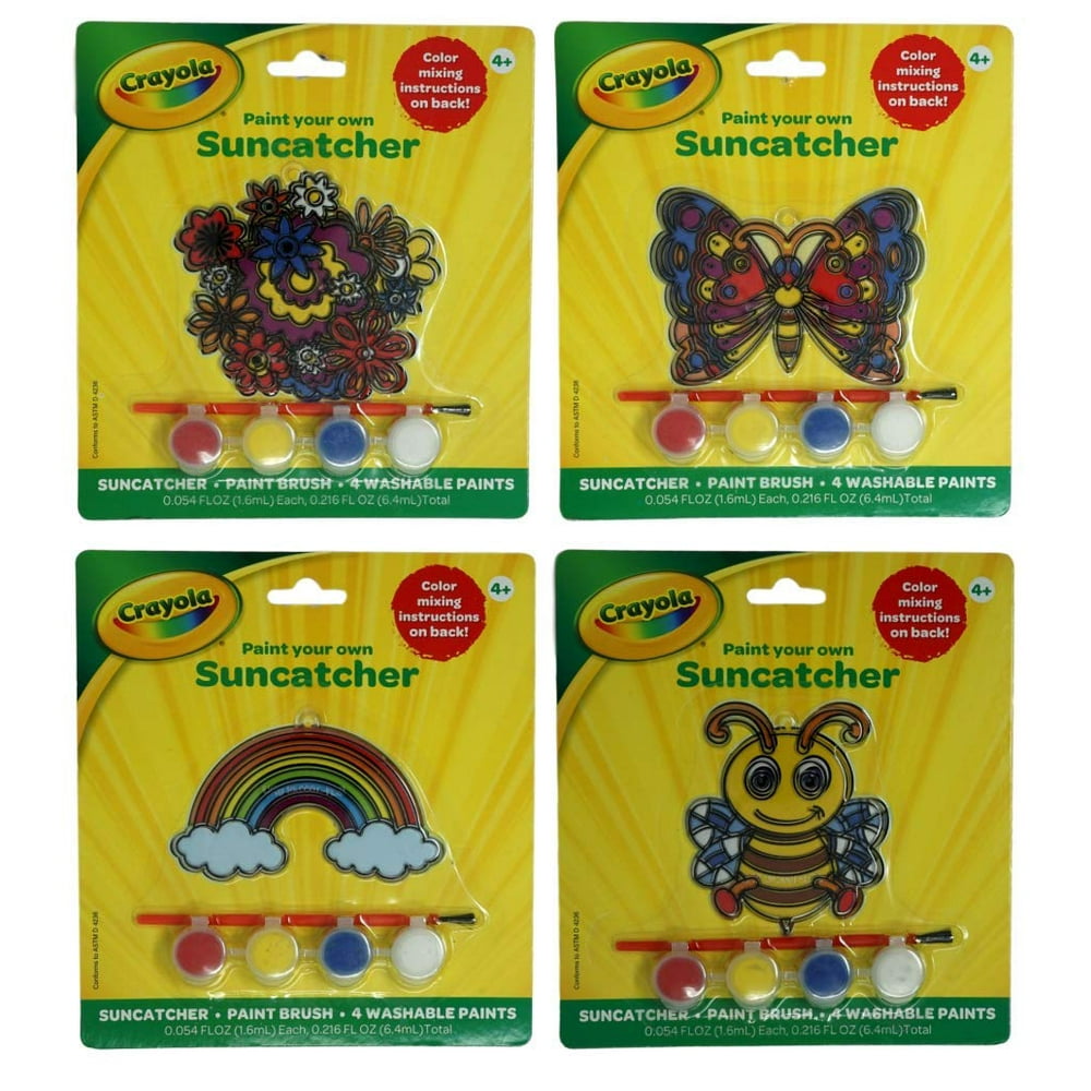 Suncatcher Kits for Kids Crayola Paint Your Own, Butterfly, Bee, Flower ...