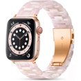 thumbnail image 1 of Correa de resina Upeak para Apple Watch Correa 41mm 40mm 38mm, Reemplazo liviano para correa de iWatch Mujeres Hombres, Pulsera de eslabones para Apple Watch Series 8/7/6/5/4/3/2/1/SE2/SE, Flor Rosa, 1 of 5