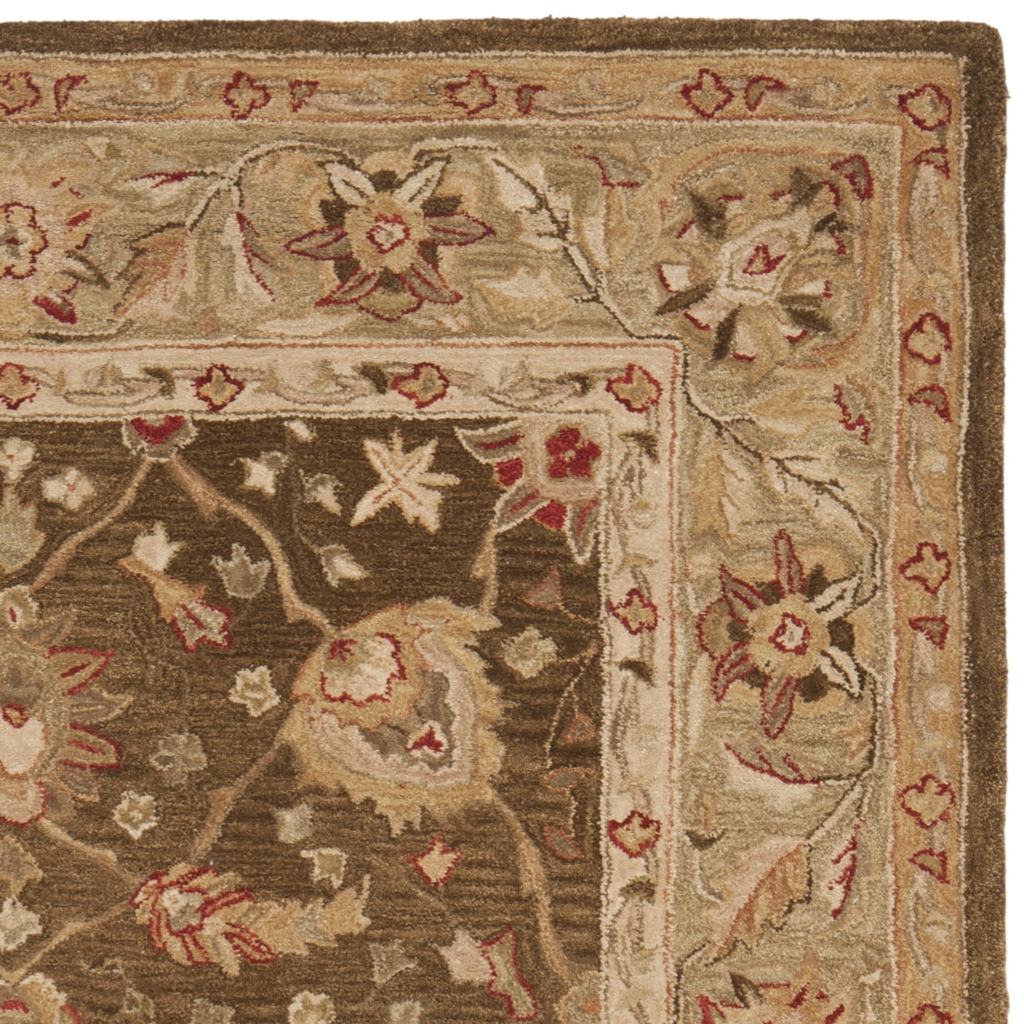 SAFAVIEH Anatolia Venice Floral Wool Area Rug, Brown/Green, 5' x 8'