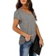 thumbnail image 3 of Tops para mujer Cuello en V Verano Manga de pétalo Camisetas casuales M Jormftte WRHS-173-1, 3 of 5