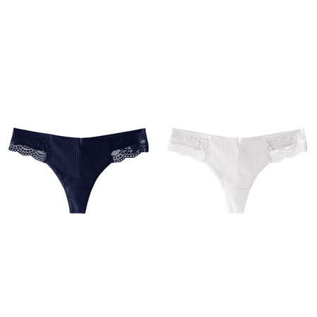 (2-Pack) Kcodviy Women Panties Sports Womens Underwear Size 8 Thong Breathable Panties Silk Thong Plus Size Lady Slim Waist Trainer Ladies Cotton Briefs Underwear Womens Underwear Seamless Biki