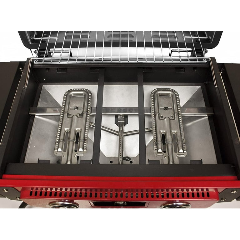 Vector gas tabletop top grill with smoke tray