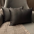 thumbnail image 5 of Charcoal Gray Decorative Lumbar Pillow Cover 20"x30" | Pack of 2 Modern Satin Oblong Cushion Cover Solid | Plain Solid Pillowcases for Bed, Couch & Sofa, Modern Home Décor - Charcoal Slub Satin, 5 of 13