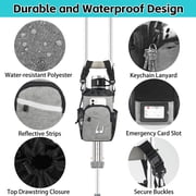 Crutch Bag Pouch, Water-Resistant Premium Zipper Pouch for Crutches, Lightweight Crutches Pouch Storage Tote for Adults Men, Women and Kids(Gray)